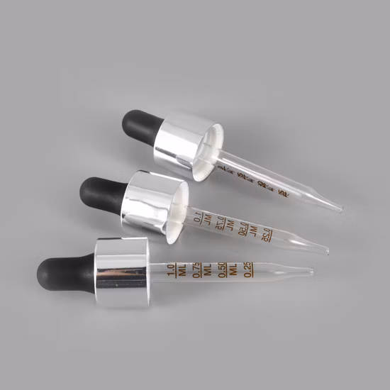 Dropper, Plastic Head Series Cosmetic Bottle Gold Gel Head + Electrochemical Aluminum Cap + Glass Dropper