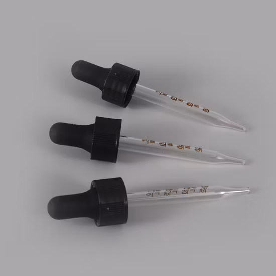 Dropper, Plastic Head Series Cosmetic Bottle Gold Gel Head + Electrochemical Aluminum Cap + Glass Dropper