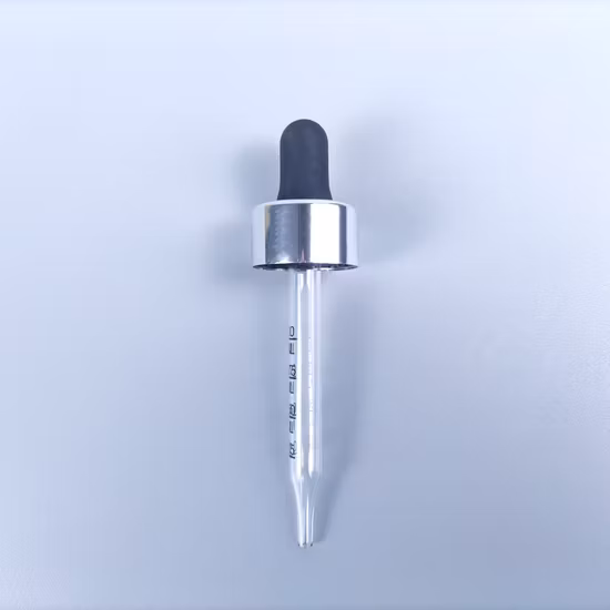 Hot Sale Glass Oil Dropper 18/410 20/410 Cosmetic Dropper with Plastic Cap
